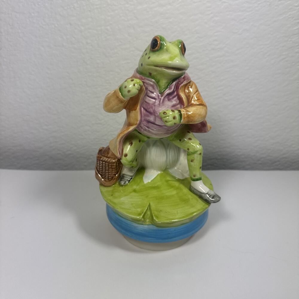 Schmid Beatrix Potter “Jeremy Fisher” Music Box – 1977 – Peter Rabbit Collection